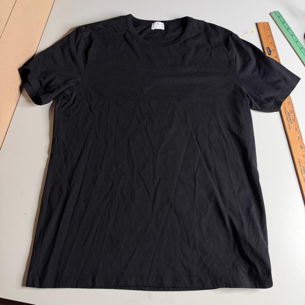 Asket The T-Shirt Mens XL Regular Black Organic Cotton Short Sleeve Crew Neck